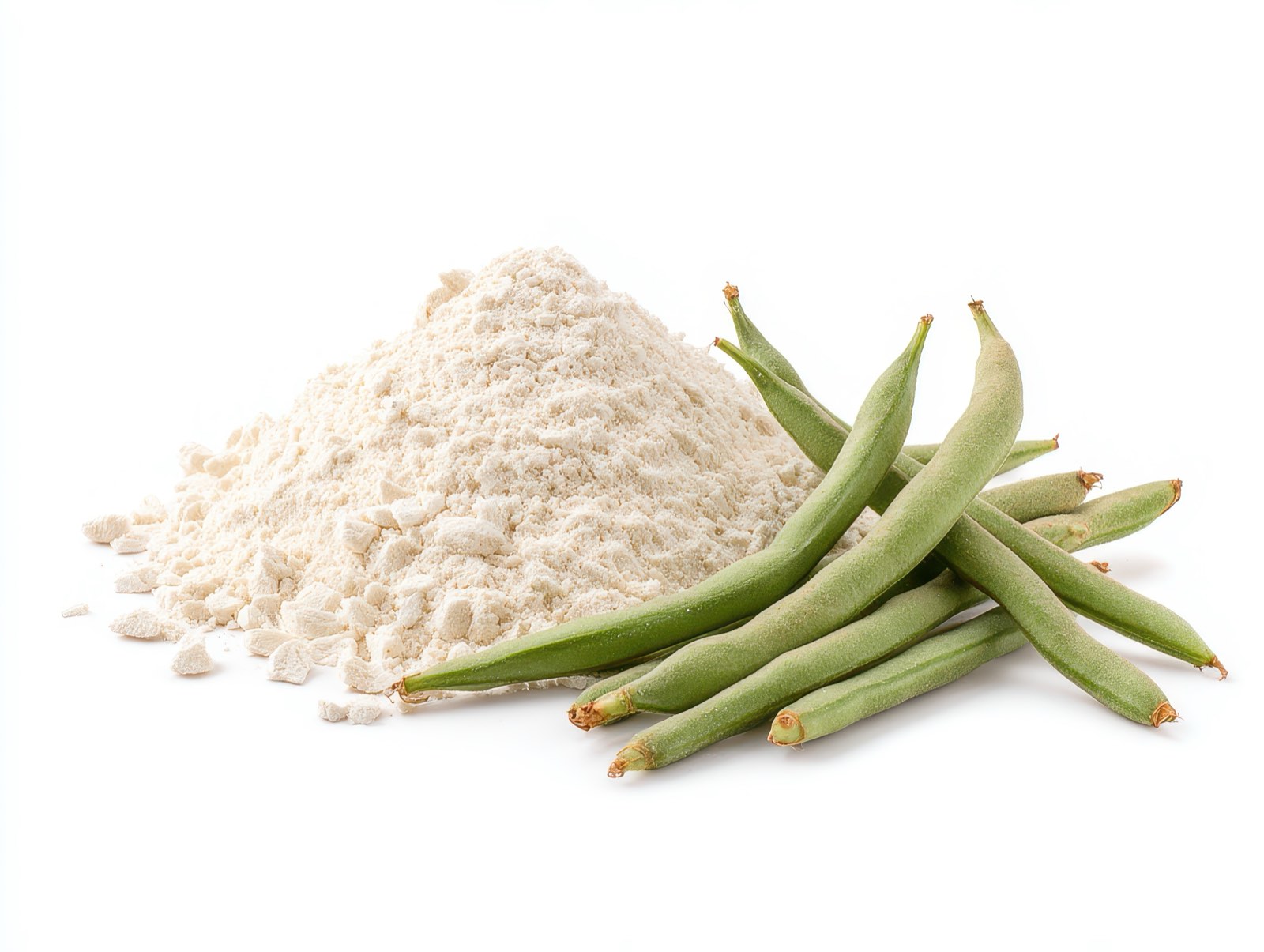 Guar pods and guar gum powder